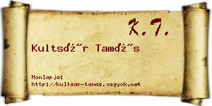 Kultsár Tamás névjegykártya